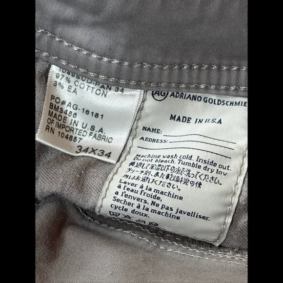 AG Adriano Goldshmied Chino Pants 34 x 34 Men’s Gray The Protege Straight Leg - Picture 11 of 11